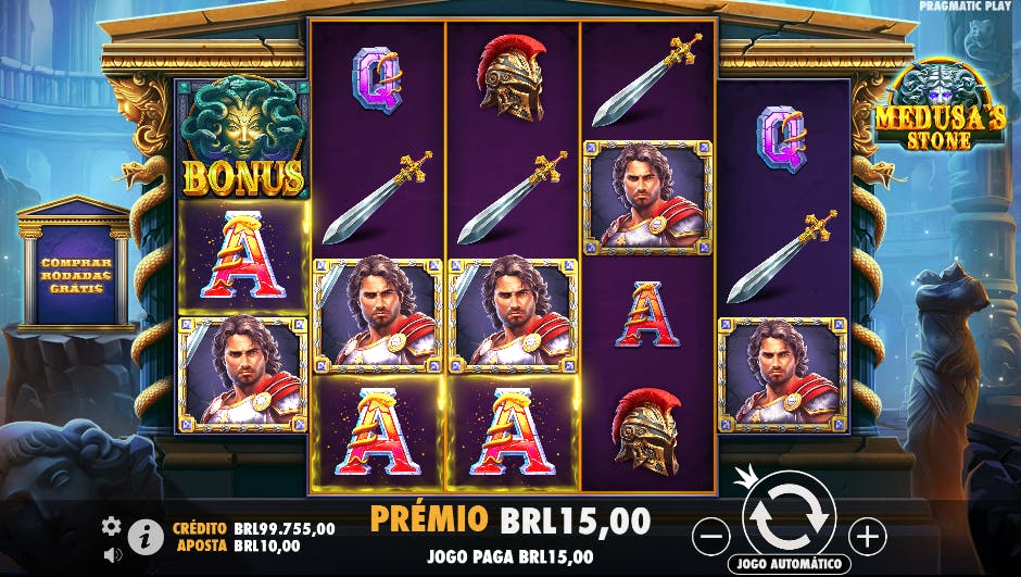 Combinação vencedora slot Medusa's stone