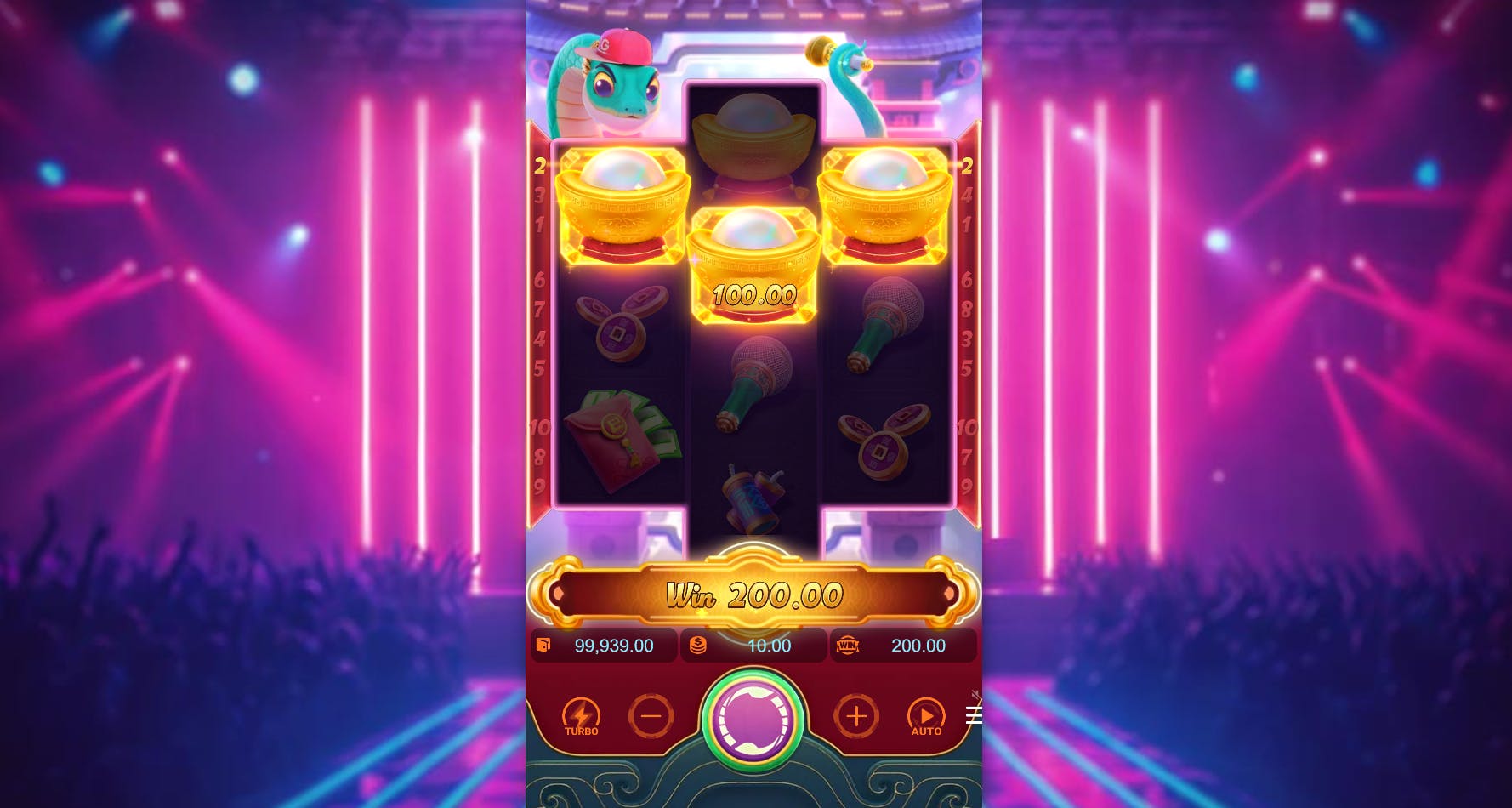 Combinação vencedora slot Fortune Snake