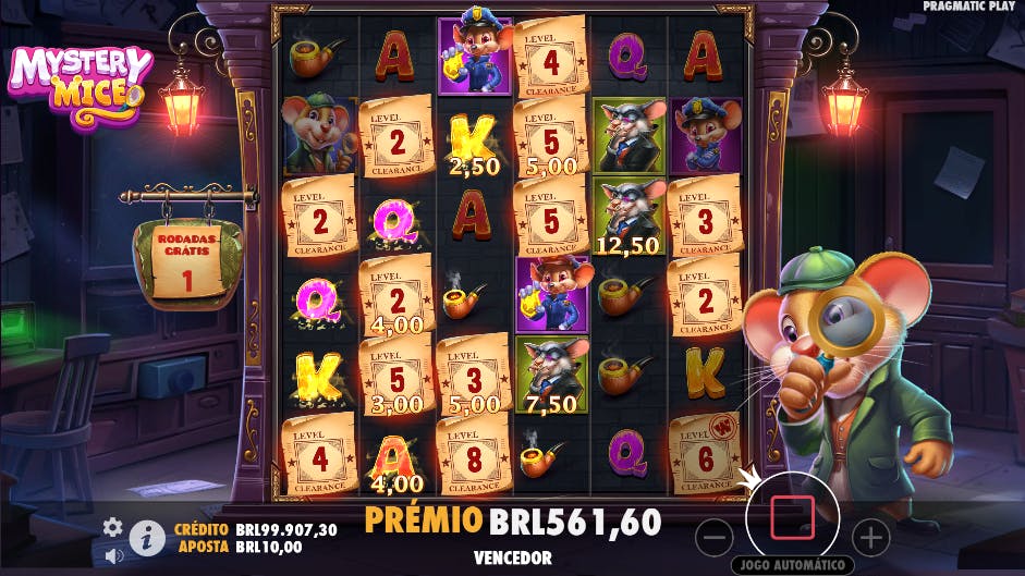 Bônus rodadas grátis jogo Mystery Mice