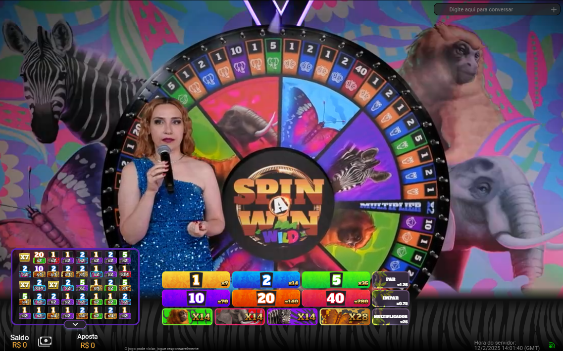 Multiplicador x7 jogo Spin a Win Wild