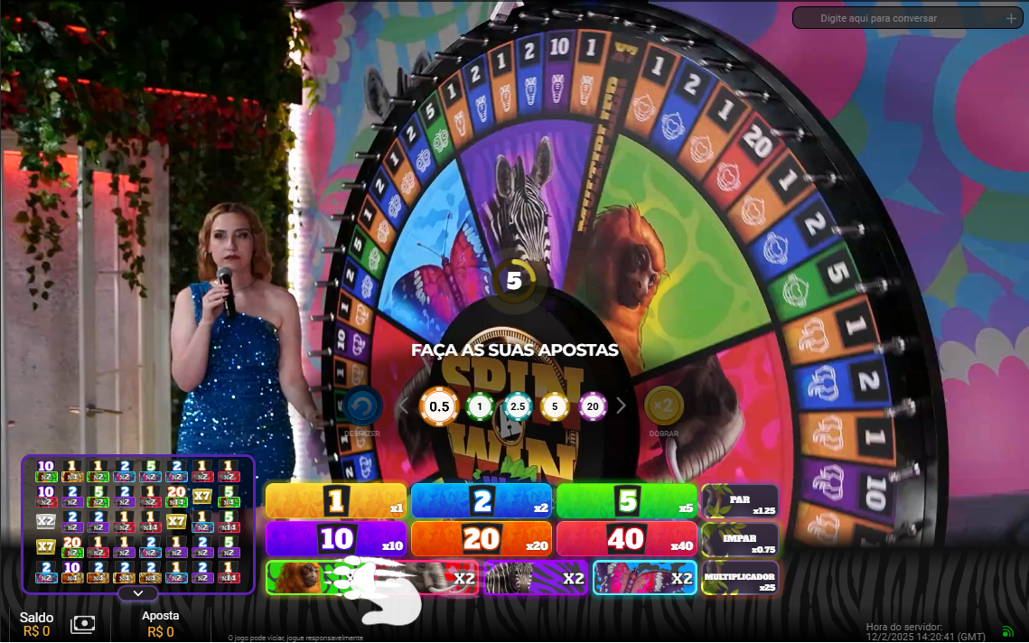 Jogo de live casino Spin a Win Wild