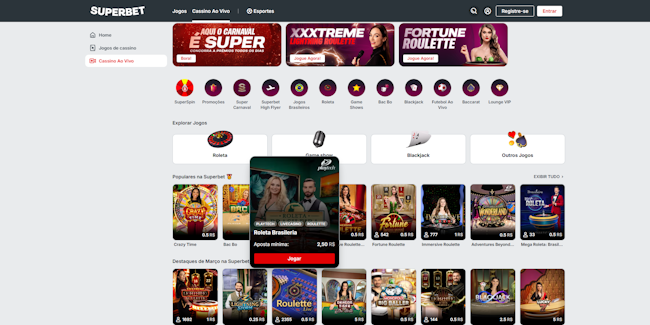 Jogar Cassino ao vivo Superbet