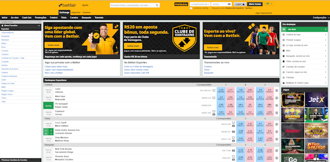 Betfair Exchange Apostas esportivas