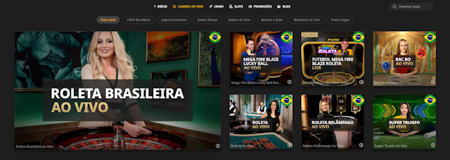 Cassino ao vivo Betfair