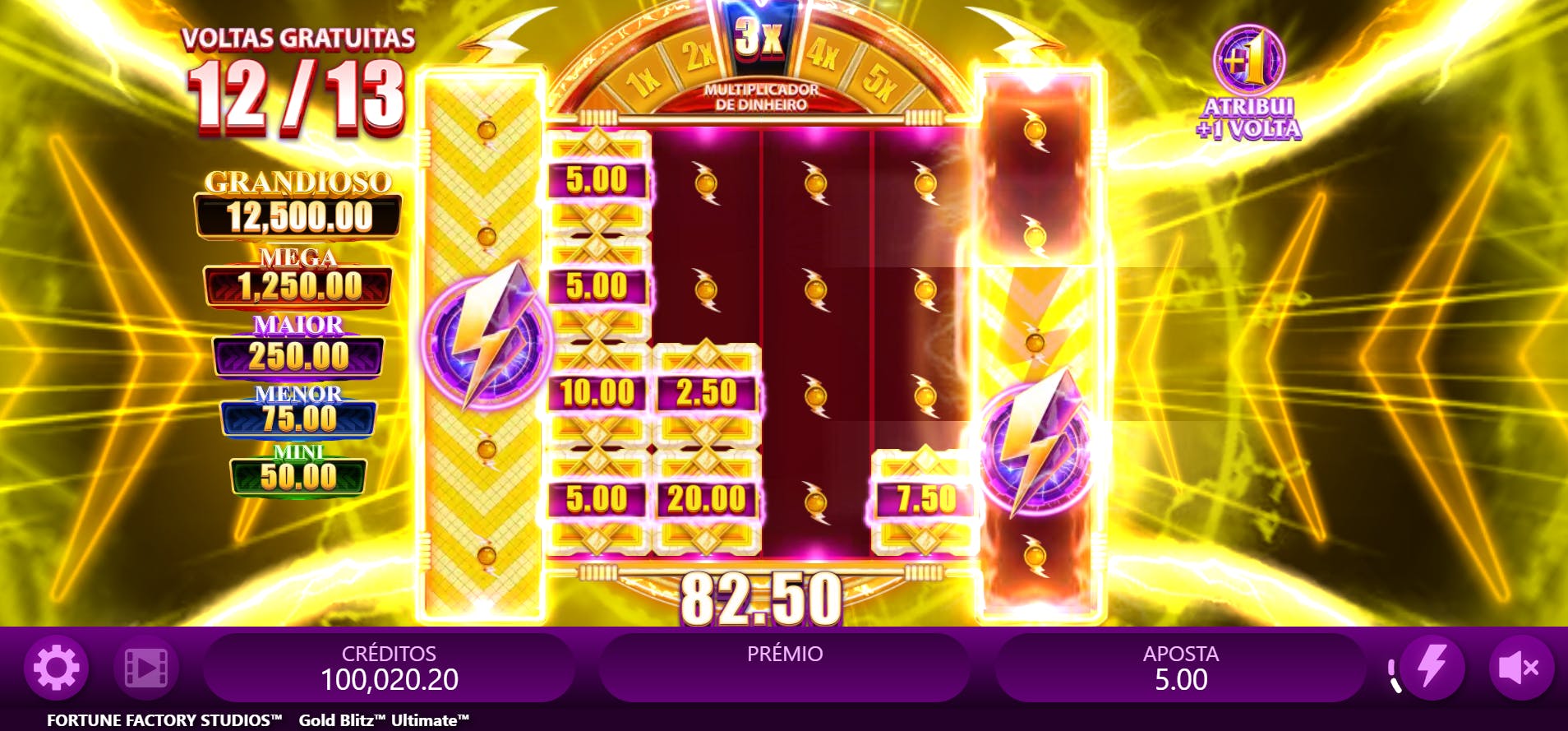 Bônus de 4 Símbolos Livres slot Gold Blitz Ultimate