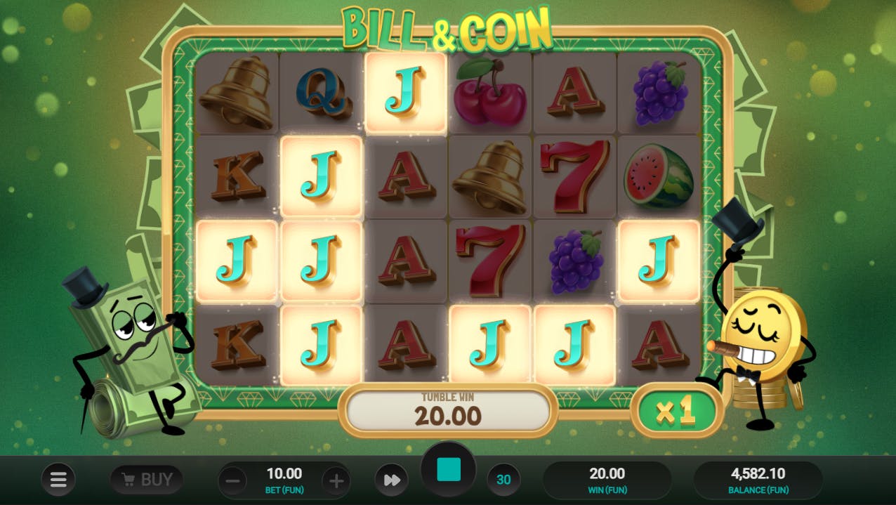 Combinação vitoriosa slot Bill & Coin