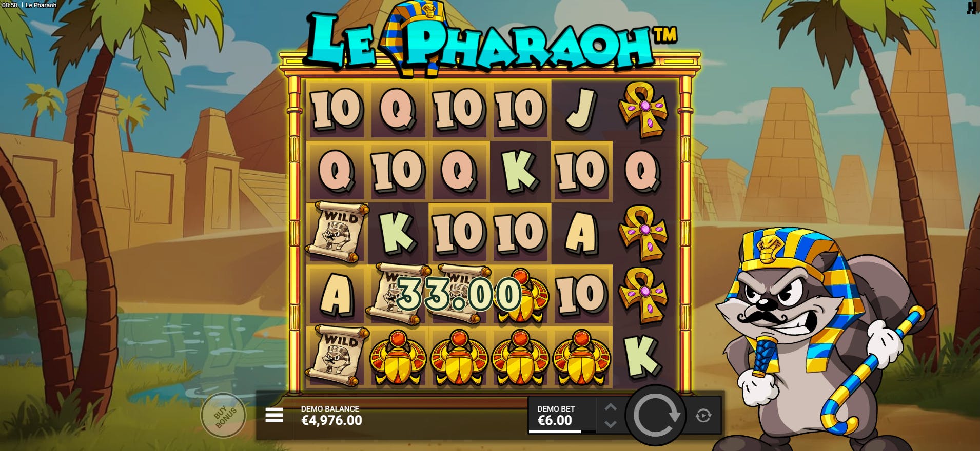 Combinação vencedora slot Le Pharaoh