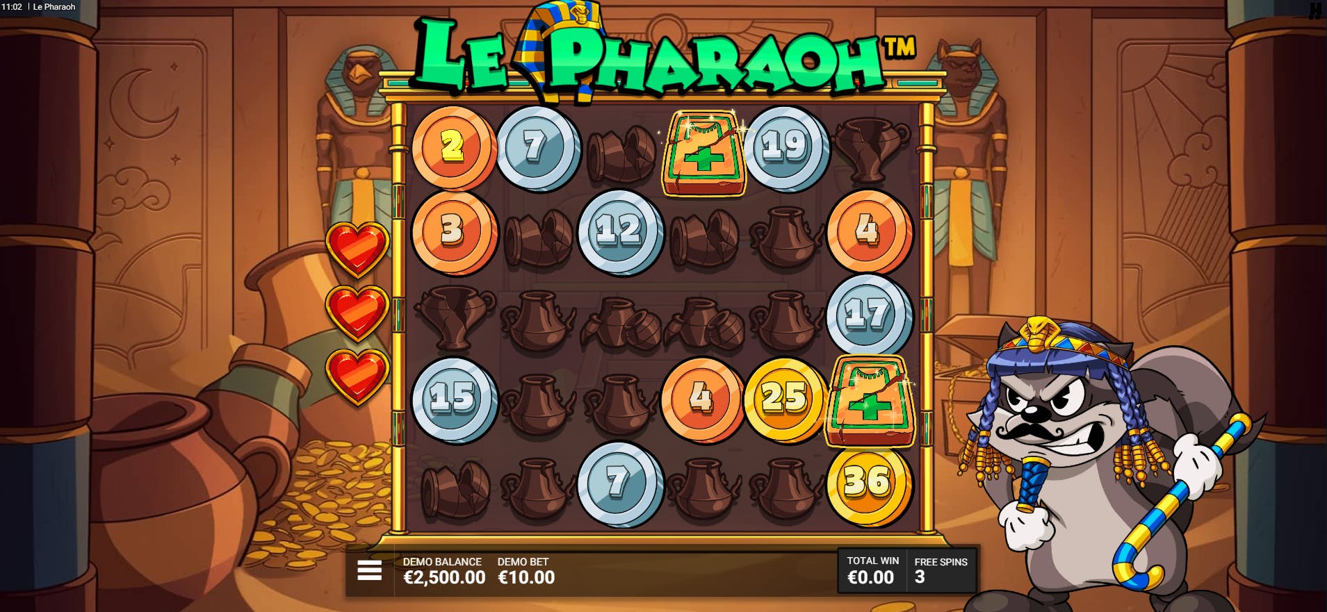 Jogo bônus Super Lost Treasures slot le pharaoh