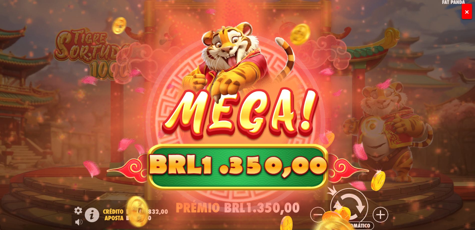 Mega Ganho jogo Tigre Sortudo 1000