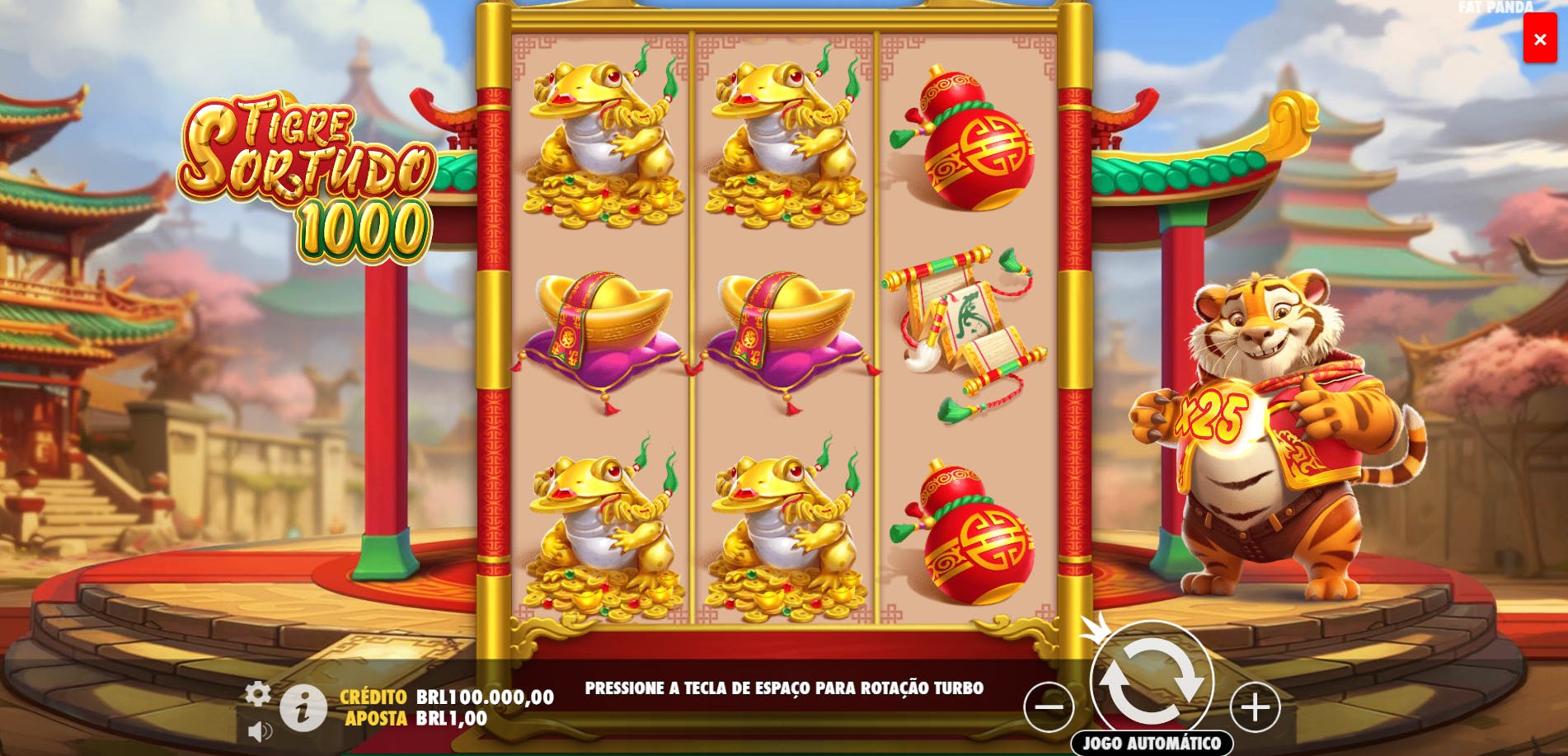 Jogo Tigre Sortudo 1000 layout