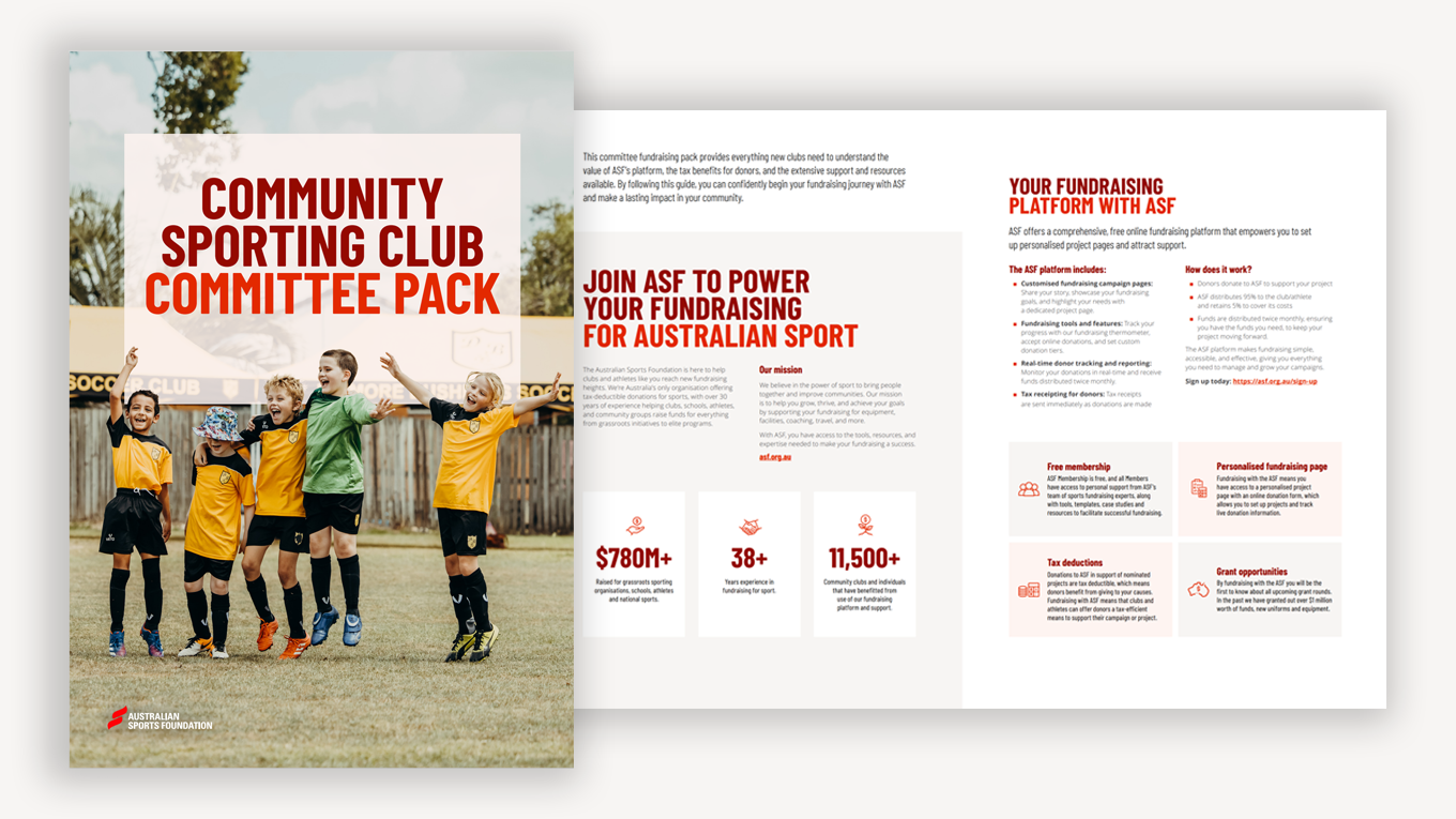 Fundraising with ASF - Committee Pack | Australian Sports Foundation