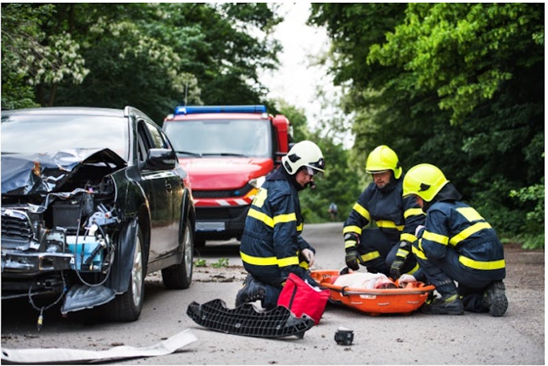 Site of a car accident