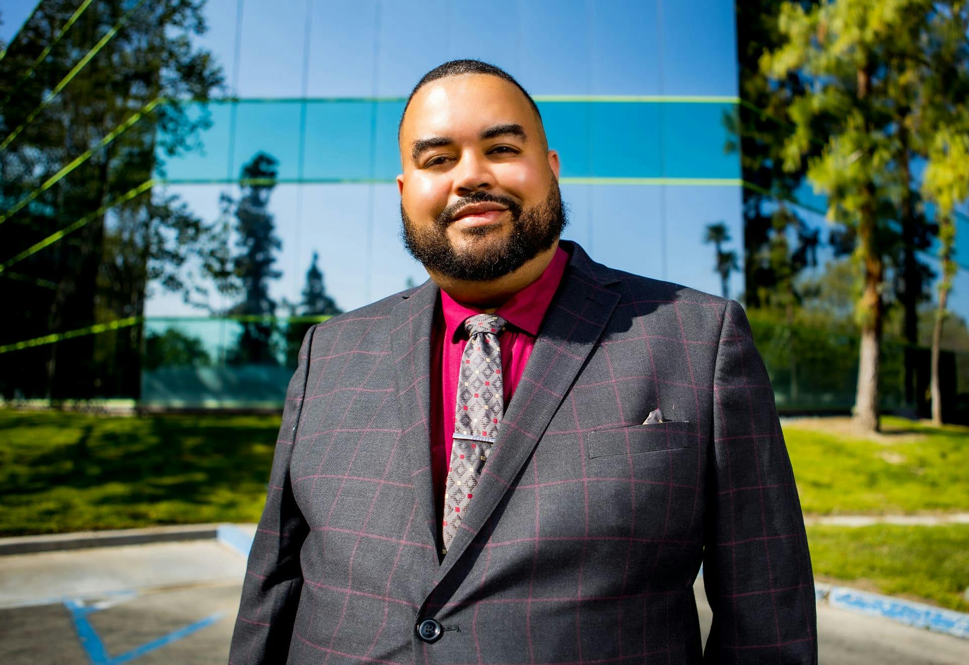 Vincent Hughes outside his office.