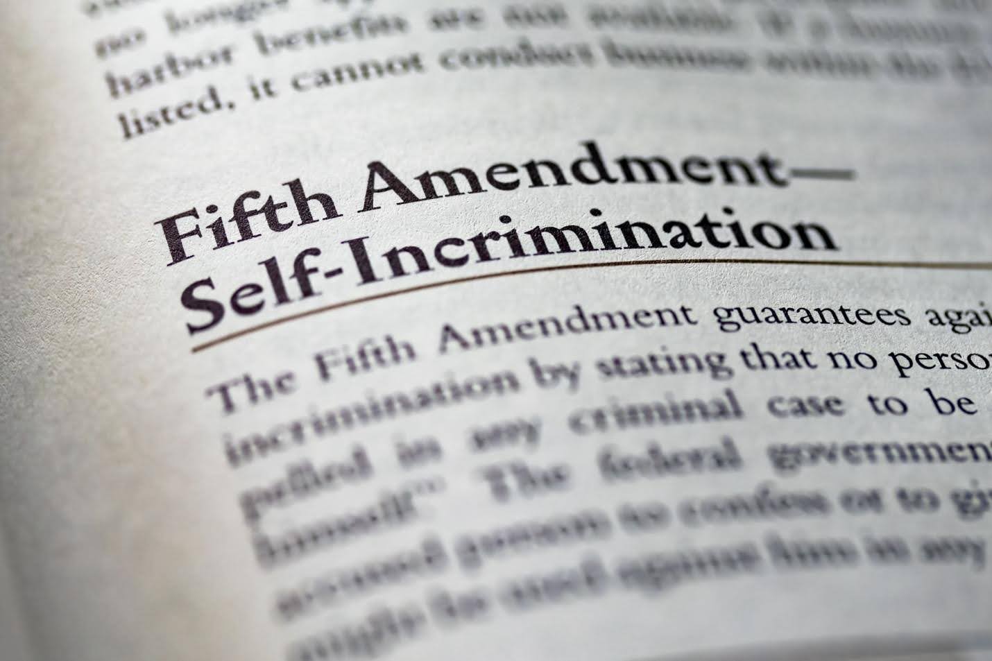 Paper explaining the Fifth Amendment