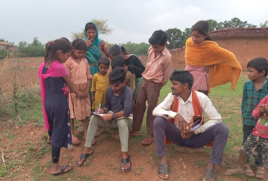 Avadesh doing social project