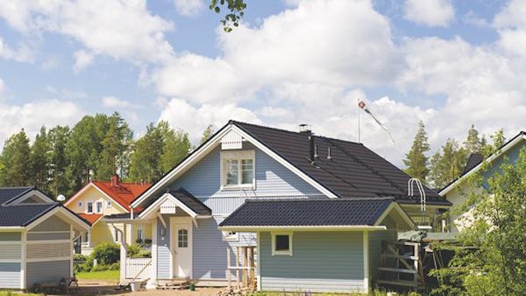 rivi taloja asuinalueella