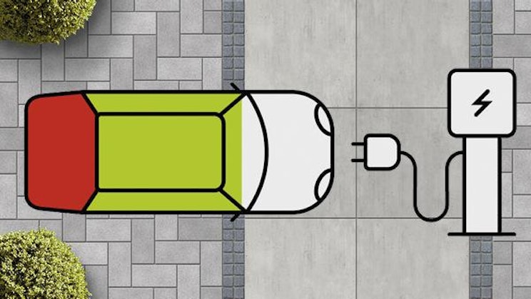 yläkuva sähköauton latauksesta