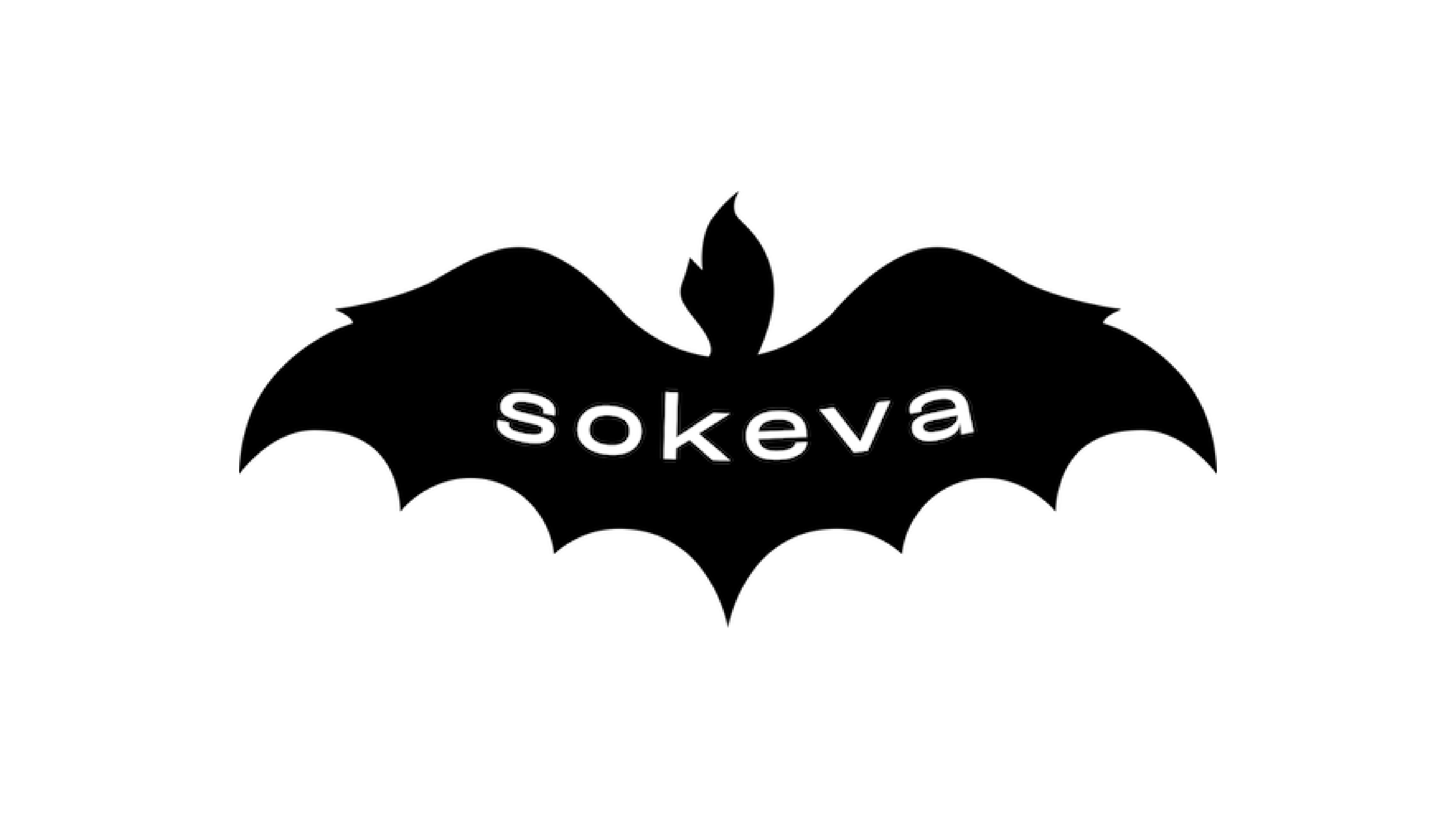 Sokevan mustavalkoinen logo