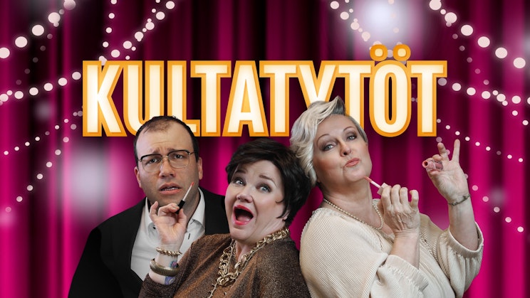 Linnateatterin Kultatytöt-näytöksen mainoskuva.