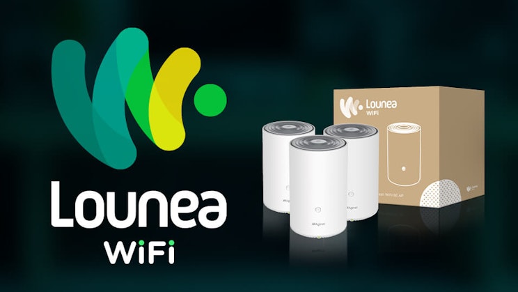 Lounean logo ja heidän wifi-tuotteensa.