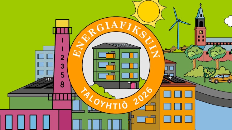 Energiafiksuin taloyhtiö -kilpailun tunnus.
