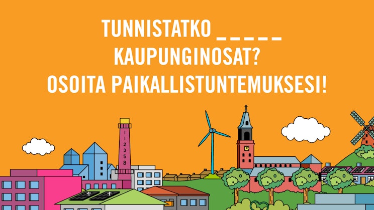 Piirroskuva Turun kaupunkimaisemasta.