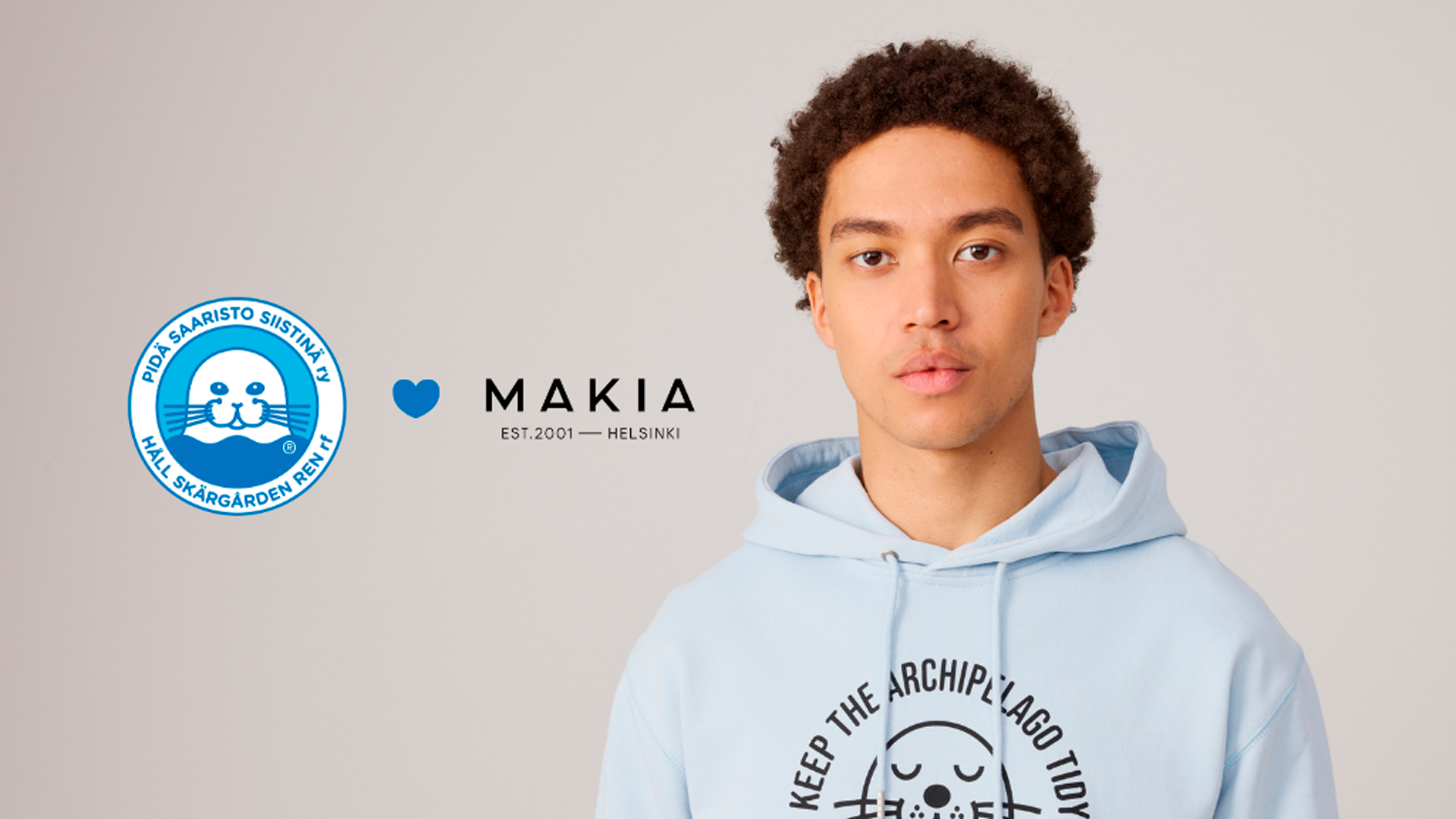 Makia x Pidä Saaristo Siistinä -malliston mainoskuva.