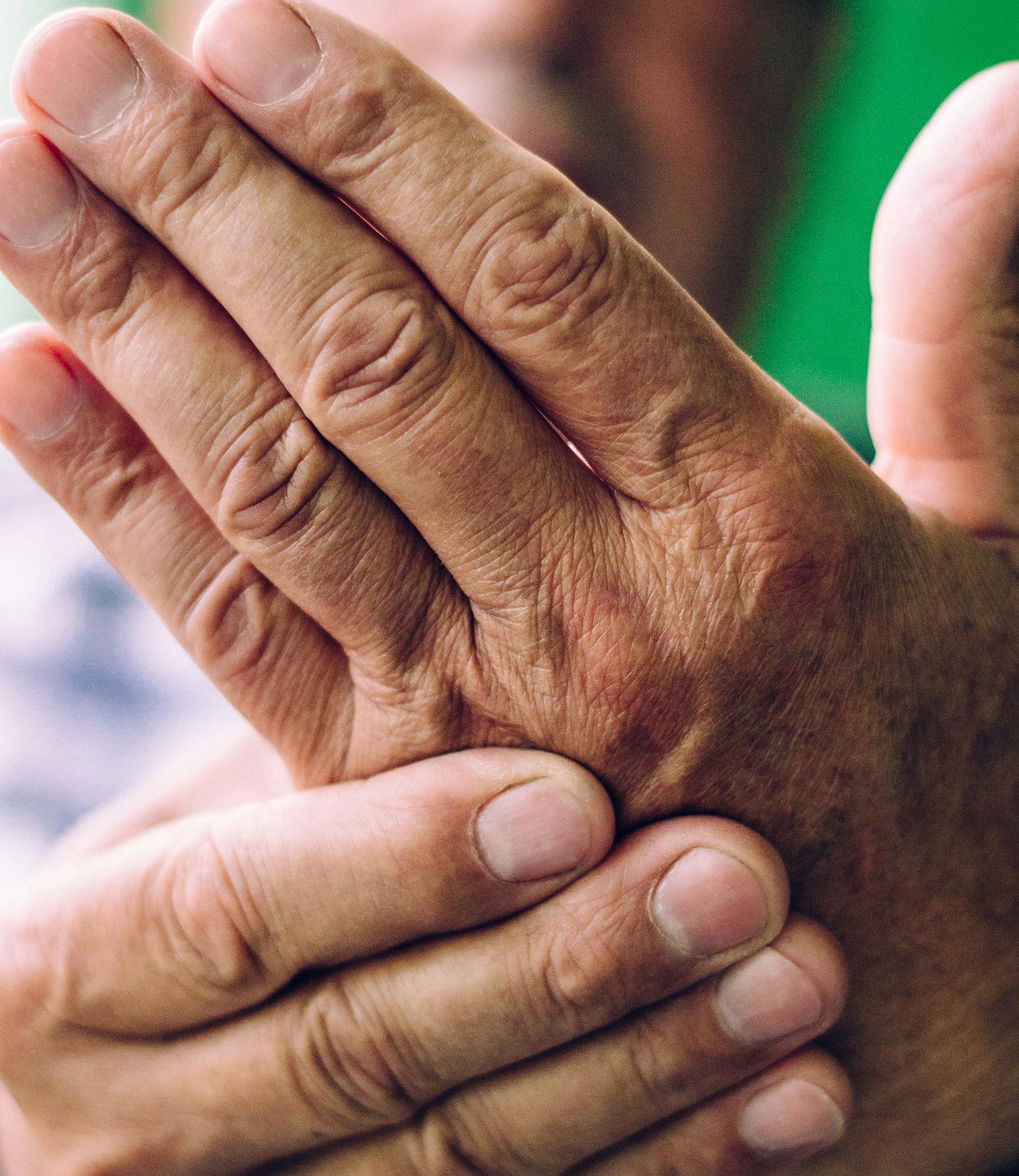close up of man's hands