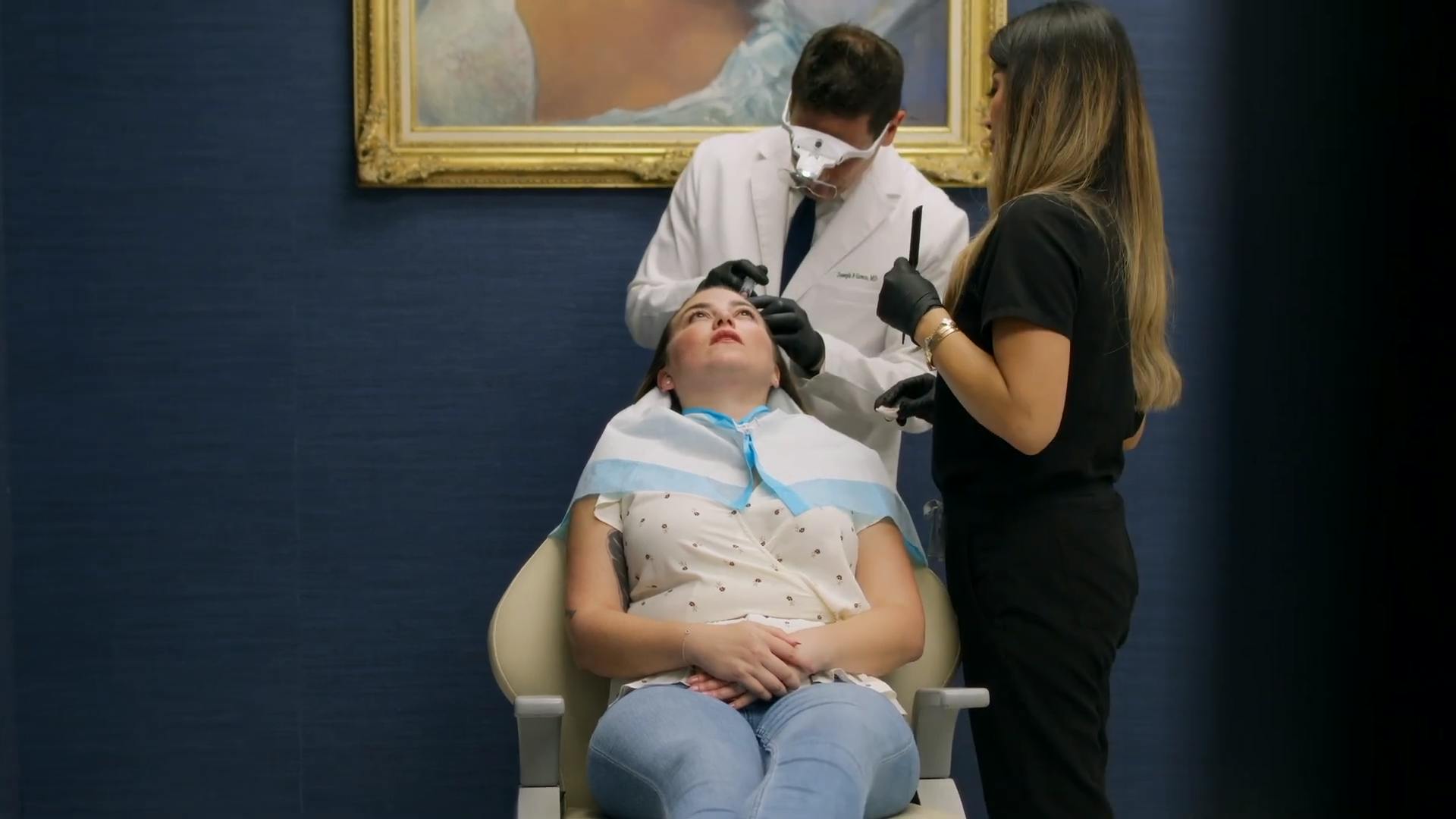 Patient Receiving Hair Treatment