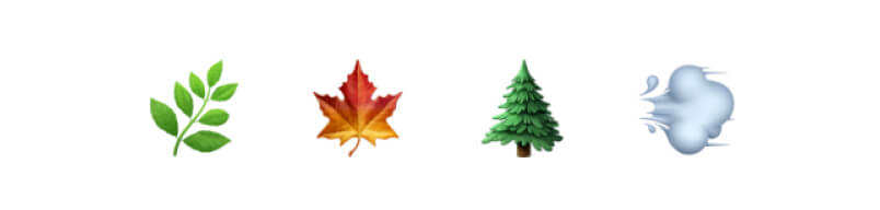 Emojis that represent weed.