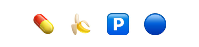 Emojis that represent both oxys and percs.