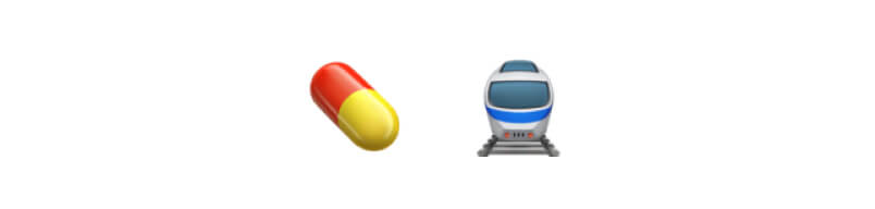 Emojis that represent Adderall.