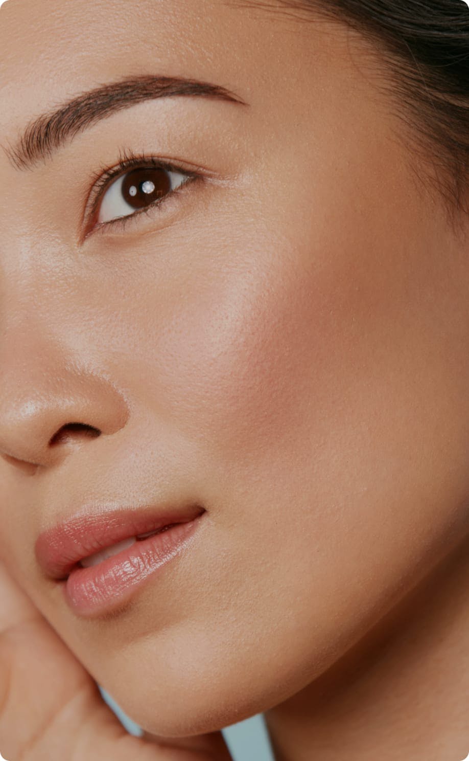 Close up image of woman with smooth skin