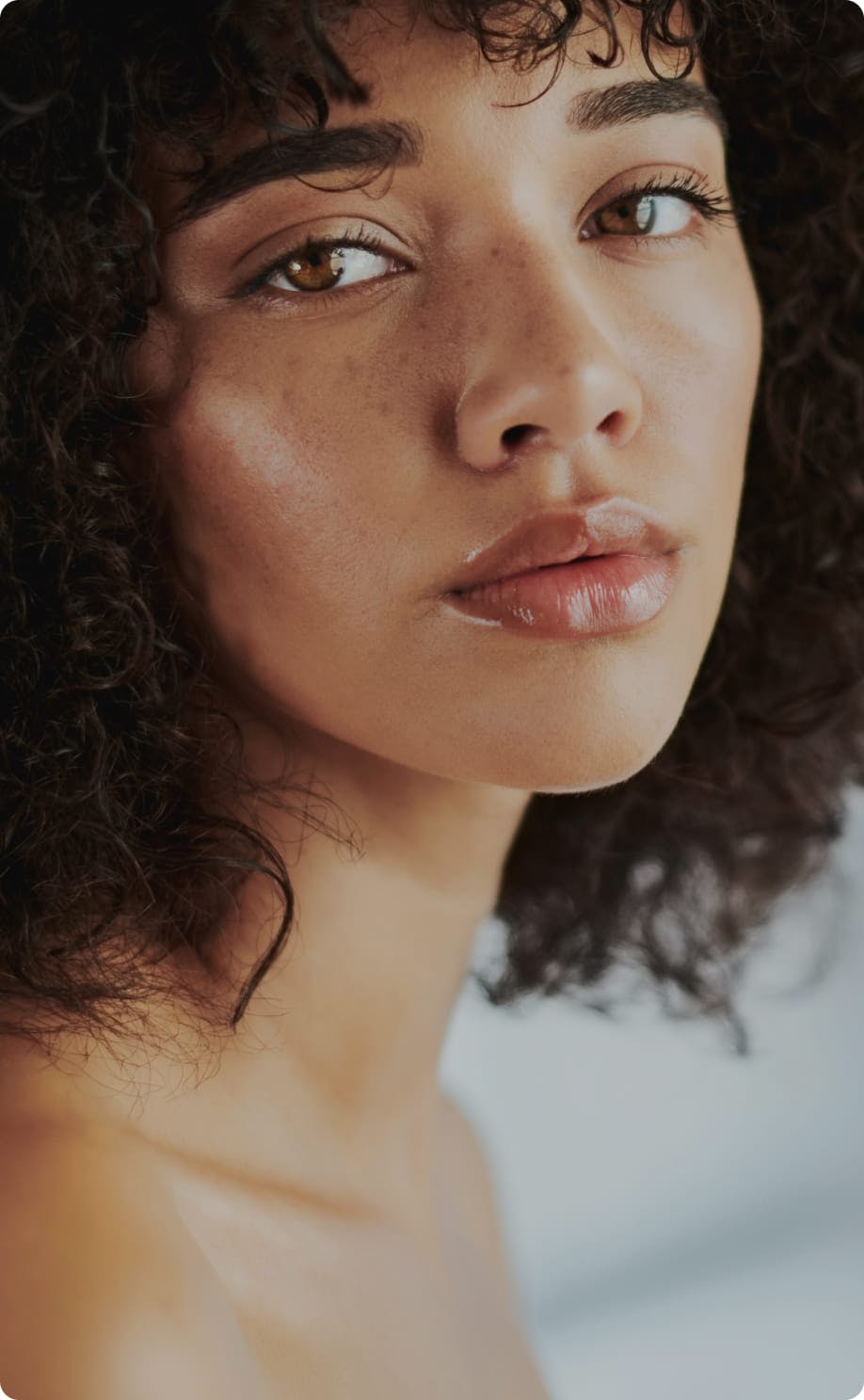 Beautiful woman staring into camera