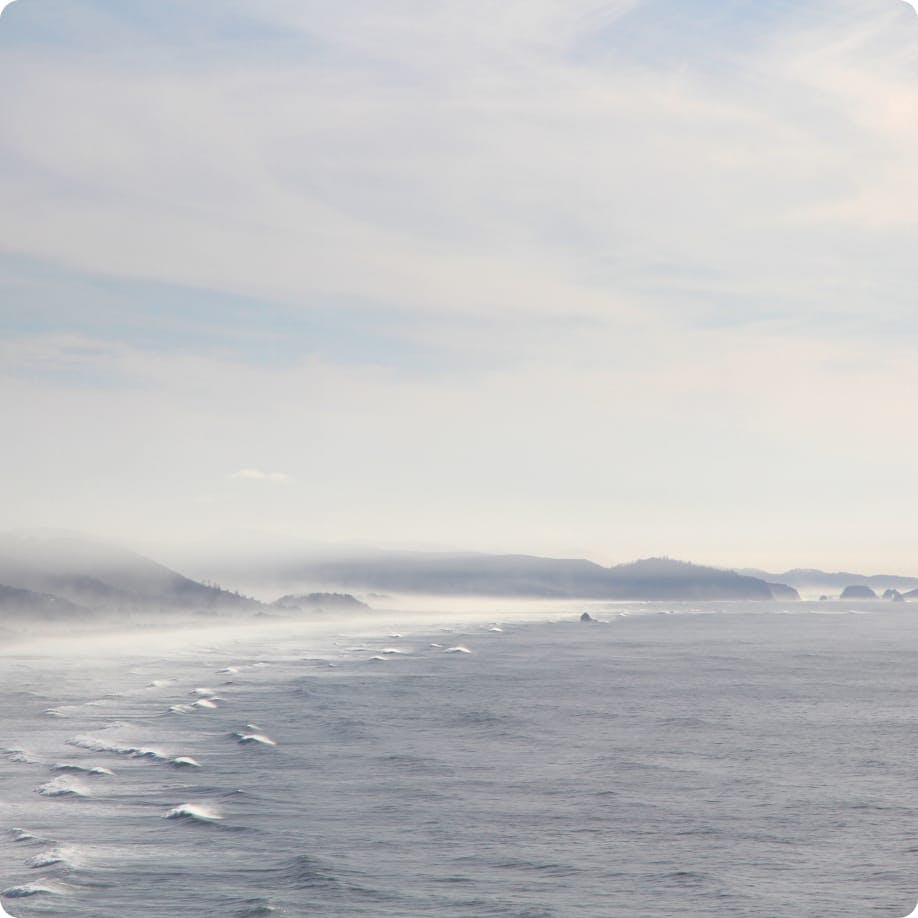 The ocean on a misty day