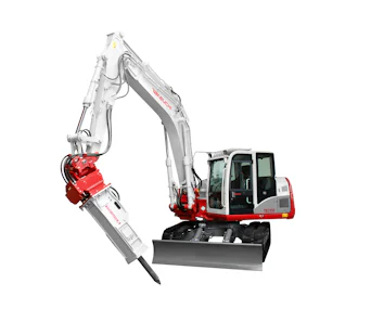 bagger takeuchi tb1140 mit hydraulikhammer