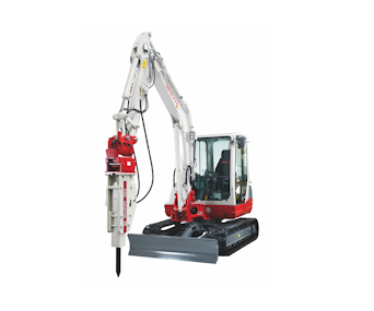 bagger takeuchi tb145 mit hydraulikhammer
