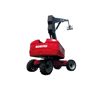 teleskoparbeitsbuehne manitou 280tj schraeg von der linken seite