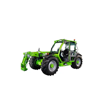 Teleskopstapler Merlo P30.9 online mieten teleskopstapler merlo p30.9 von der linken seite