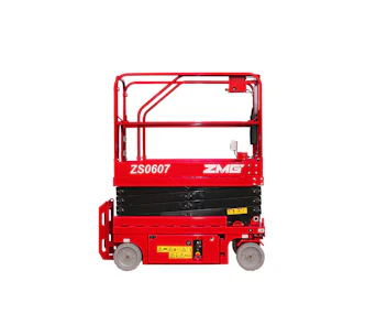 Scherenarbeitsbühne ZMG ZS0607 online mieten scherenarbeitsbuehne zmg zs0607 von vorne