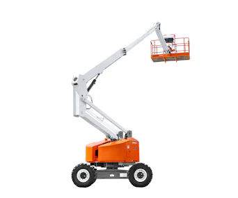 Gelenkteleskop Arbeitsbuehne MGT18mD online mieten gelenkteleskop arbeitsbuehne mgt18md von der seite