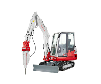 minibagger takeuchi tb240 mit hydraulikhammer
