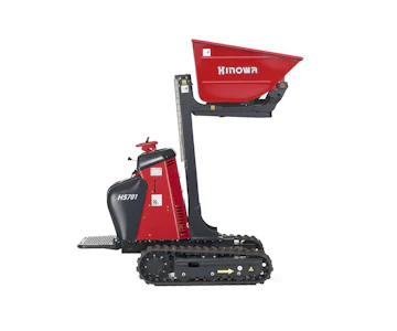 Raupendumper Hinowa HS701 online mieten raupendumper hinowa hs701 von der seite hochkippmulde