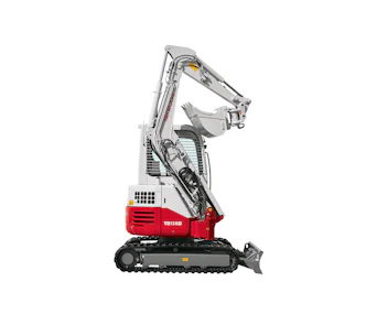 huellkreisbagger takeuchi tb138fr von der seite