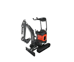 minibagger eurocomach 12zt schraeg von der seite mit loeffel