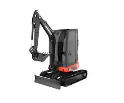 minibagger eurocomach 25zt schraeg von der seite mit loeffel 