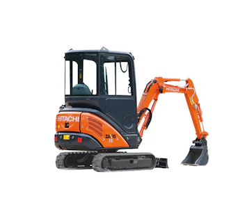 Minibagger Hitachi ZX 18 online mieten minibagger hitachi zx 18 von der seite
