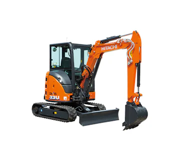 Minibagger Hitachi ZX 33 U online mieten minibagger hitachi zx 33 u von der seite