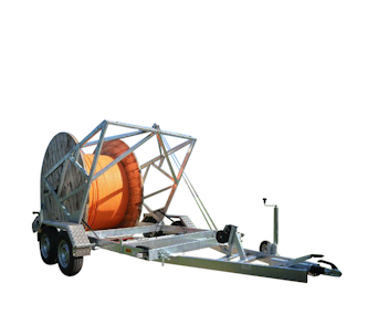 stedele kabeltrommelanhaenger  ktt 27 von vorne mit kabeltrommel