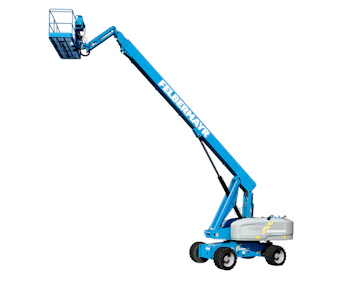 Teleskoparbeitsbühne Felbermayr F-28 TKX online mieten teleskoparbeitsbuehne felbermayr f28 tkx von der seite